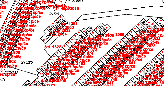 Sezimovo Ústí 873 na parcele st. 766 v KÚ Sezimovo Ústí, Katastrální mapa