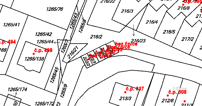 Pokratice 1093, Litoměřice na parcele st. 222/4 v KÚ Pokratice, Katastrální mapa