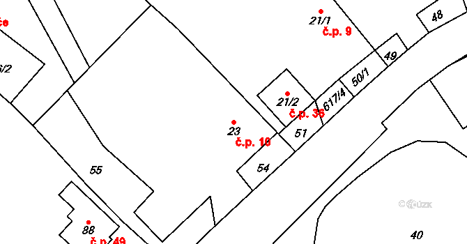 Kochánov 10, Stránecká Zhoř na parcele st. 23 v KÚ Kochánov u Stránecké Zhoře, Katastrální mapa