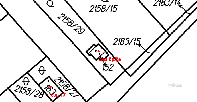 Měčín 39203662 na parcele st. 152 v KÚ Petrovice u Měčína, Katastrální mapa