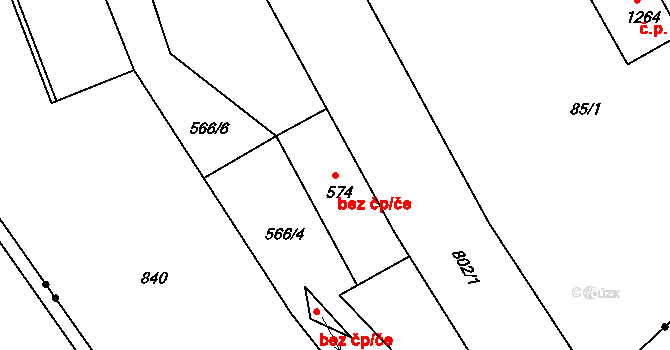Česká Třebová 41974662 na parcele st. 574 v KÚ Parník, Katastrální mapa