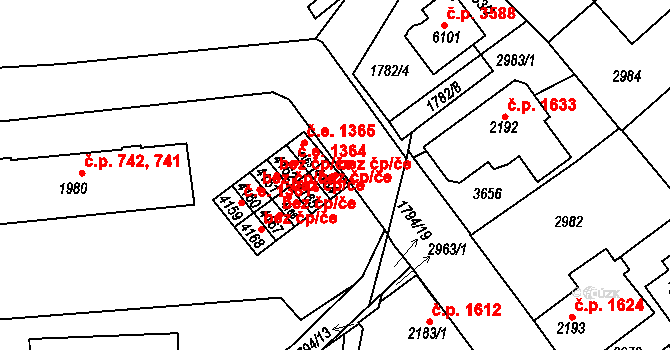 Havlíčkův Brod 44543662 na parcele st. 4164 v KÚ Havlíčkův Brod, Katastrální mapa