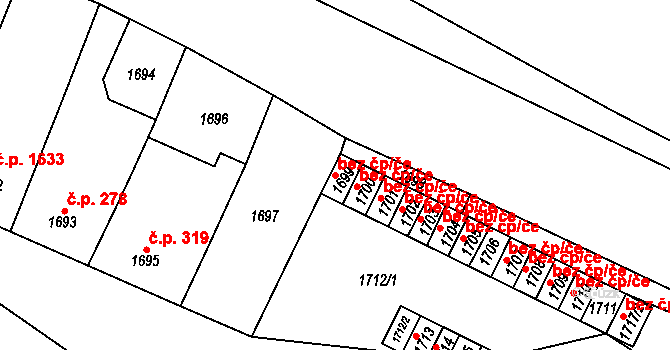 Pohořelice 47106662 na parcele st. 1699 v KÚ Pohořelice nad Jihlavou, Katastrální mapa