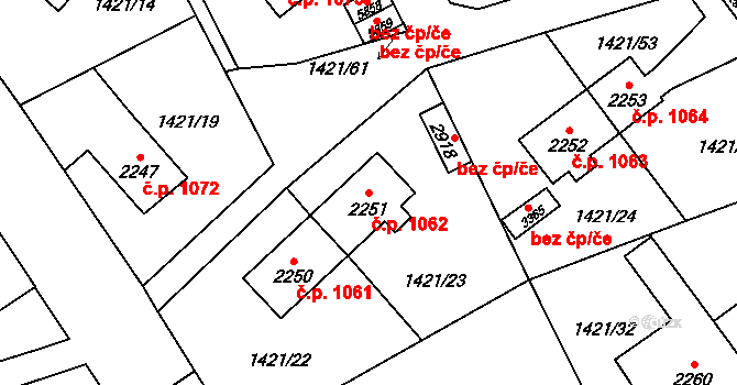 Beroun-Město 1062, Beroun na parcele st. 2251 v KÚ Beroun, Katastrální mapa
