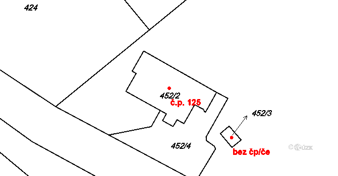 Loučky 125, Odry na parcele st. 452/2 v KÚ Loučky nad Odrou, Katastrální mapa