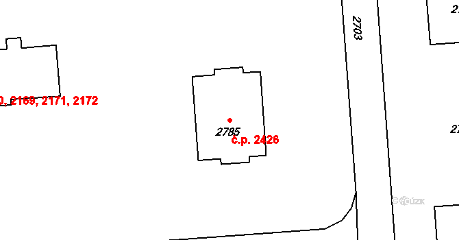 Kročehlavy 2426, Kladno na parcele st. 2785 v KÚ Kročehlavy, Katastrální mapa