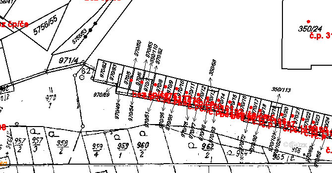 Dobšice 1178 na parcele st. 970/9 v KÚ Dobšice u Znojma, Katastrální mapa