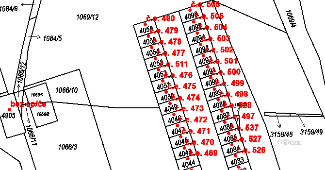 Řečkovice 476, Brno, Katastrální mapa