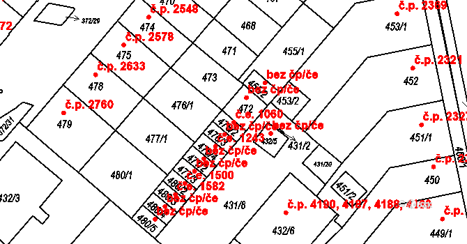 Chomutov 39084663 na parcele st. 476/2 v KÚ Chomutov II, Katastrální mapa