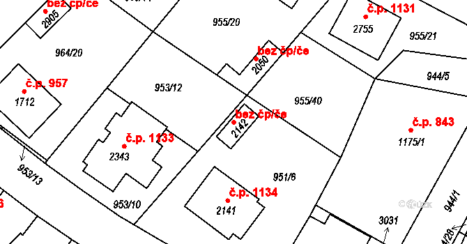 Vodňany 40744663 na parcele st. 2142 v KÚ Vodňany, Katastrální mapa