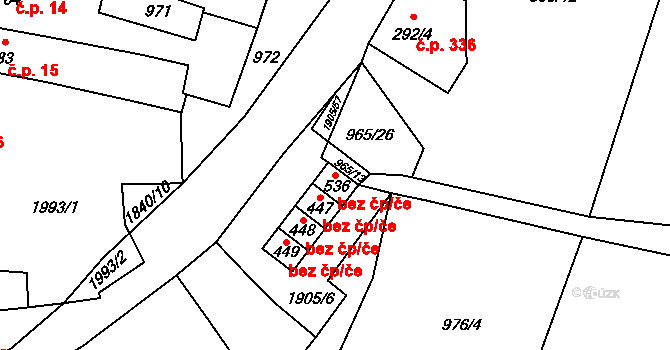 Benešov nad Černou 44210663 na parcele st. 536 v KÚ Benešov nad Černou, Katastrální mapa