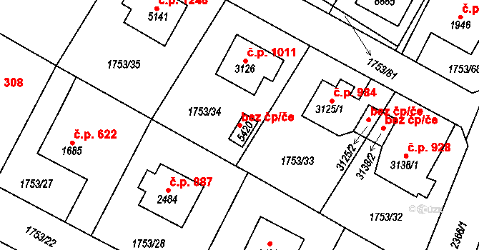 Havlíčkův Brod 44534663 na parcele st. 5420 v KÚ Havlíčkův Brod, Katastrální mapa