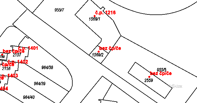 Choceň 45506663 na parcele st. 1569/2 v KÚ Choceň, Katastrální mapa
