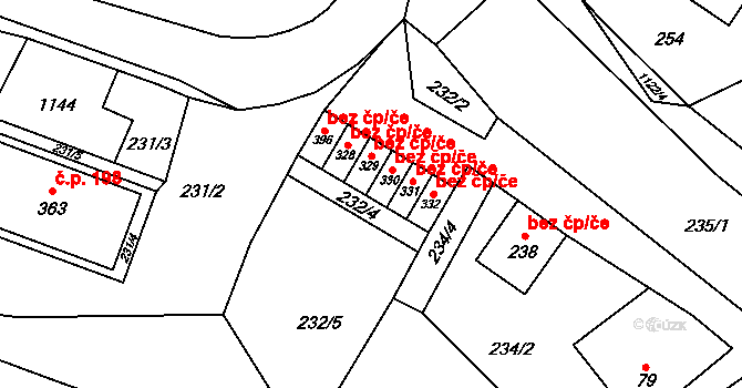 Pecka 45975663 na parcele st. 329 v KÚ Pecka, Katastrální mapa