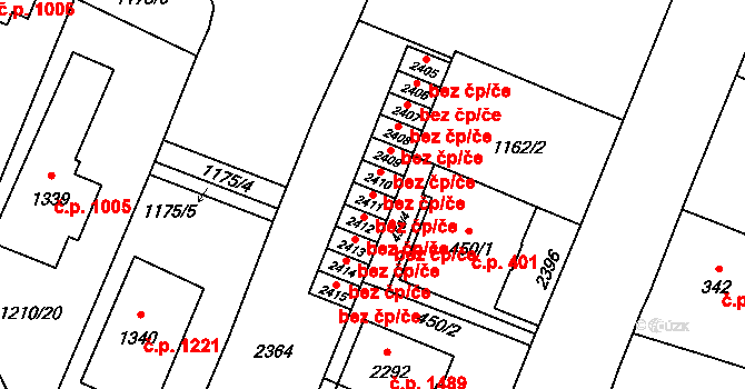 Opava 47682663 na parcele st. 2411 v KÚ Kateřinky u Opavy, Katastrální mapa