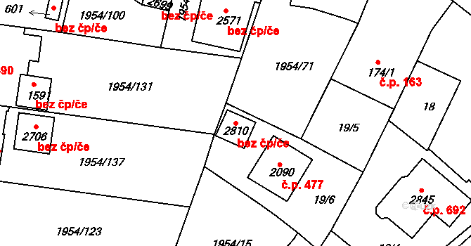 Plzeň 49655663 na parcele st. 2810 v KÚ Litice u Plzně, Katastrální mapa