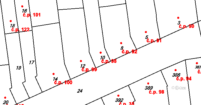 Marefy 95, Bučovice na parcele st. 10 v KÚ Marefy, Katastrální mapa
