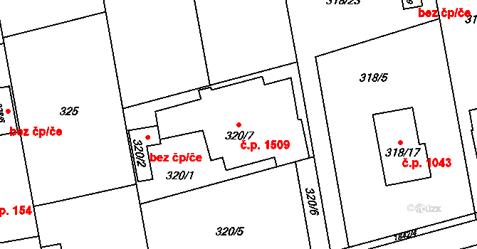 Kylešovice 1509, Opava na parcele st. 320/7 v KÚ Kylešovice, Katastrální mapa