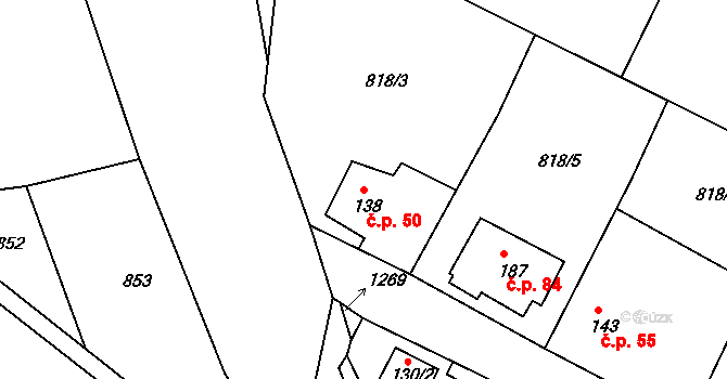 Dolní Březinka 50, Světlá nad Sázavou na parcele st. 138 v KÚ Dolní Březinka, Katastrální mapa