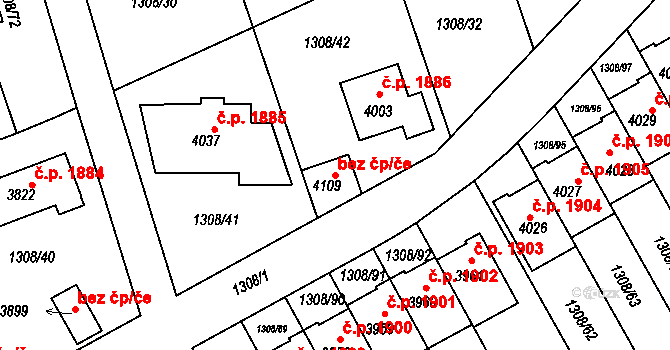 Slaný 107433664 na parcele st. 4109 v KÚ Slaný, Katastrální mapa