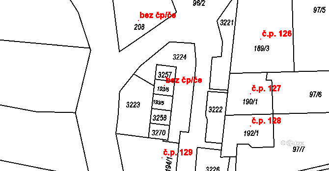 Žeravice 121677664 na parcele st. 193/6 v KÚ Žeravice u Kyjova, Katastrální mapa