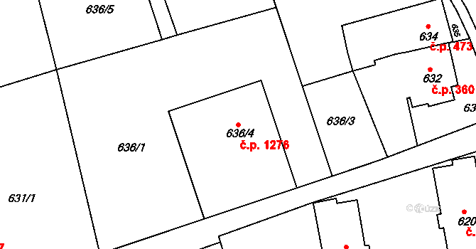Frýdlant 1276, Frýdlant nad Ostravicí na parcele st. 636/4 v KÚ Frýdlant nad Ostravicí, Katastrální mapa