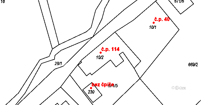 Bobr 114, Žacléř na parcele st. 10/2 v KÚ Bobr, Katastrální mapa