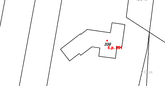 Žilina 261 na parcele st. 339 v KÚ Žilina, Katastrální mapa