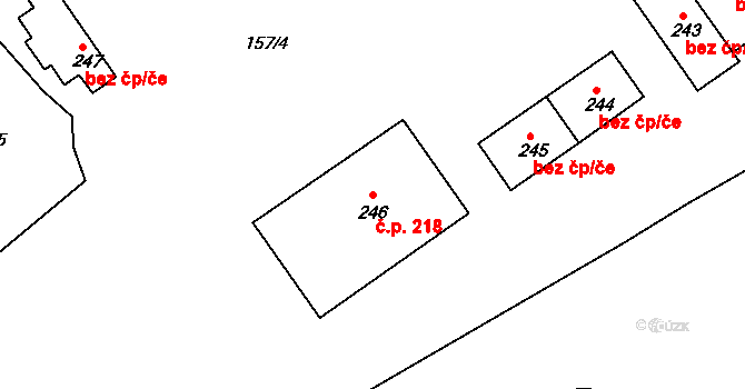 Lahošť 218 na parcele st. 246 v KÚ Lahošť, Katastrální mapa