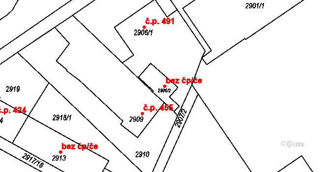 Bystřice nad Pernštejnem 41794664 na parcele st. 2906/2 v KÚ Bystřice nad Pernštejnem, Katastrální mapa