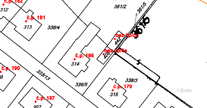 Štěkeň 47204664 na parcele st. 406 v KÚ Štěkeň, Katastrální mapa