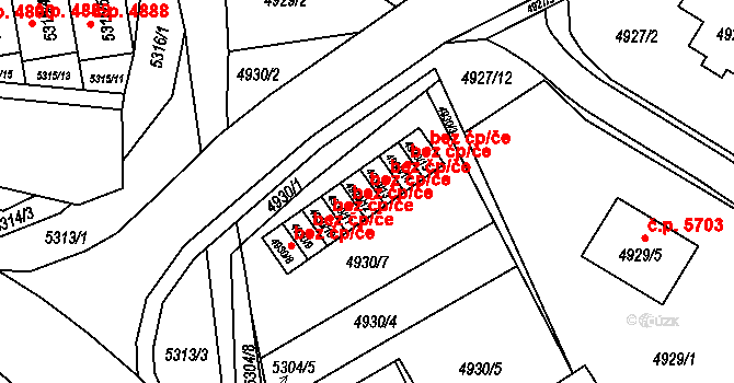 Chomutov 48008664 na parcele st. 4930/12 v KÚ Chomutov I, Katastrální mapa