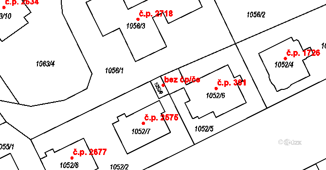 Ostrava 49038664 na parcele st. 1052/9 v KÚ Moravská Ostrava, Katastrální mapa