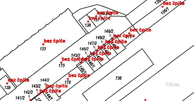 Hrobčice 49762664 na parcele st. 147/1 v KÚ Razice, Katastrální mapa