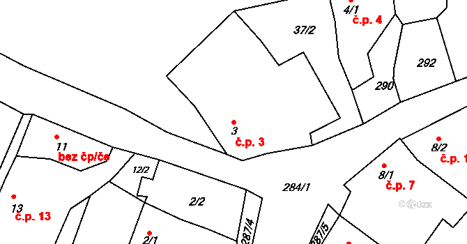 Vlachovo Březí 865664 na parcele st. 3 v KÚ Dachov, Katastrální mapa