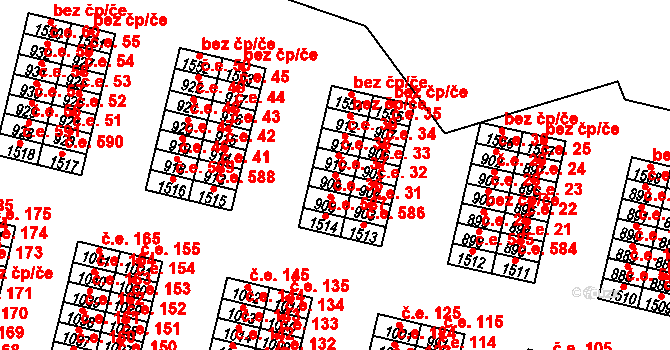 Řetenice 37, Teplice na parcele st. 909 v KÚ Teplice-Řetenice, Katastrální mapa