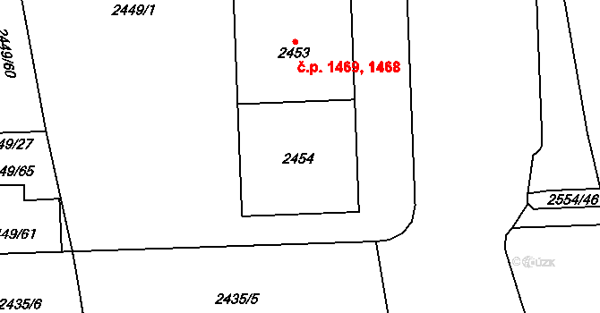Chodov 1468,1469, Praha na parcele st. 2454 v KÚ Chodov, Katastrální mapa
