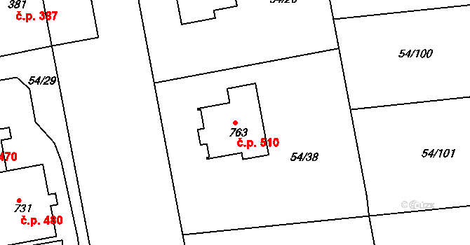 Litol 510, Lysá nad Labem na parcele st. 763 v KÚ Litol, Katastrální mapa