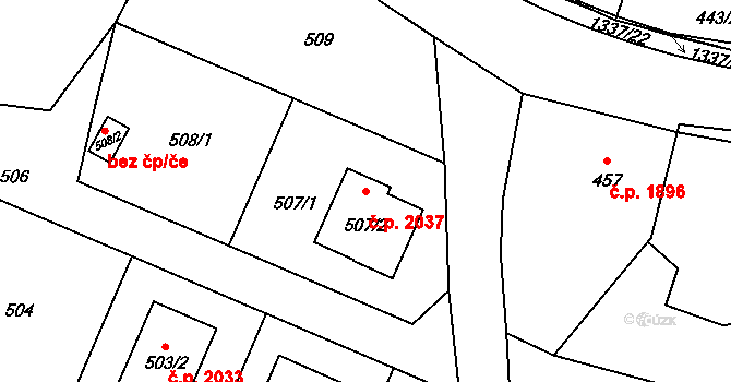 Rožnov pod Radhoštěm 2037 na parcele st. 507/2 v KÚ Tylovice, Katastrální mapa