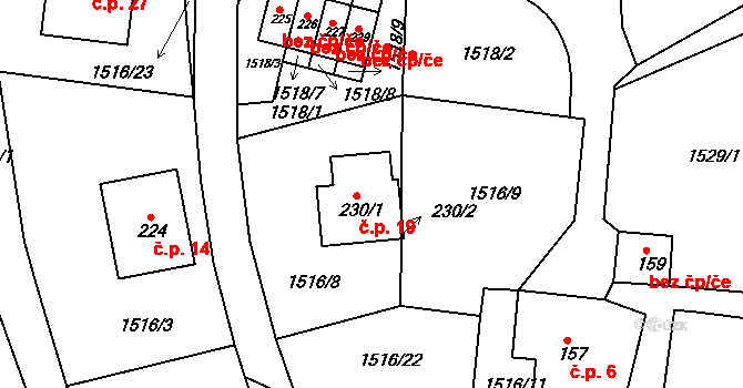 Koburk 19, Výprachtice na parcele st. 230/1 v KÚ Koburk, Katastrální mapa