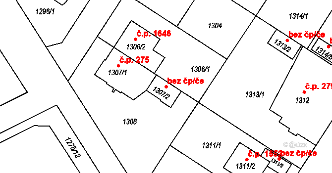 Plzeň 40228665 na parcele st. 1307/2 v KÚ Bolevec, Katastrální mapa