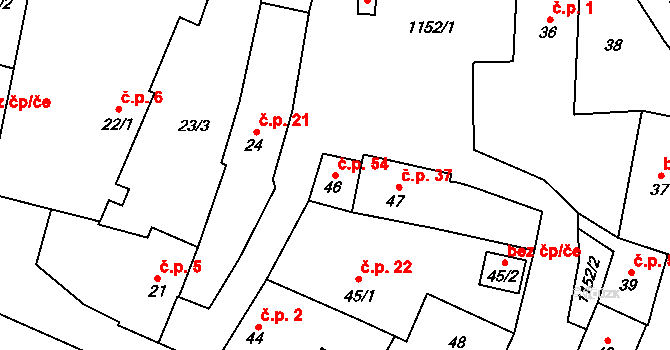 Plzeň 40263665 na parcele st. 46 v KÚ Újezd, Katastrální mapa