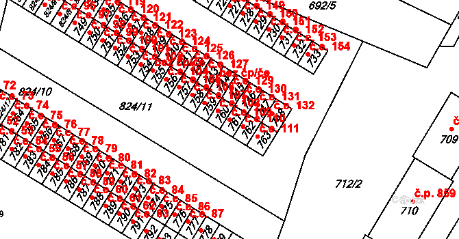 Šumbark 109, Havířov na parcele st. 761 v KÚ Šumbark, Katastrální mapa