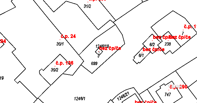 Hrdlořezy 93632665 na parcele st. 699 v KÚ Hrdlořezy u Mladé Boleslavi, Katastrální mapa