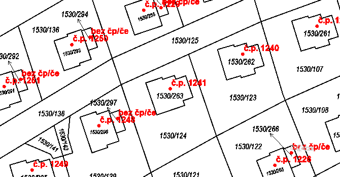 Řeporyje 1241, Praha na parcele st. 1530/263 v KÚ Řeporyje, Katastrální mapa