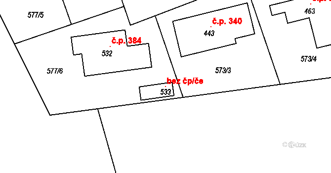 Herink 102039666 na parcele st. 533 v KÚ Herink, Katastrální mapa