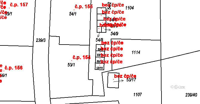 Liběšice 106663666 na parcele st. 53/14 v KÚ Trnobrany, Katastrální mapa