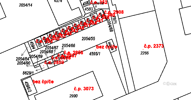 Hodonín 108202666 na parcele st. 4595/1 v KÚ Hodonín, Katastrální mapa