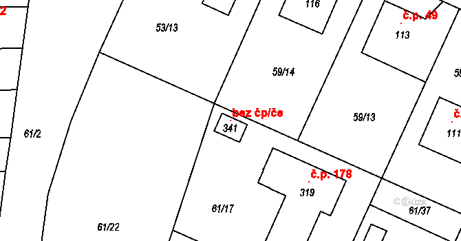 Čížová 121231666 na parcele st. 341 v KÚ Nová Ves u Čížové, Katastrální mapa