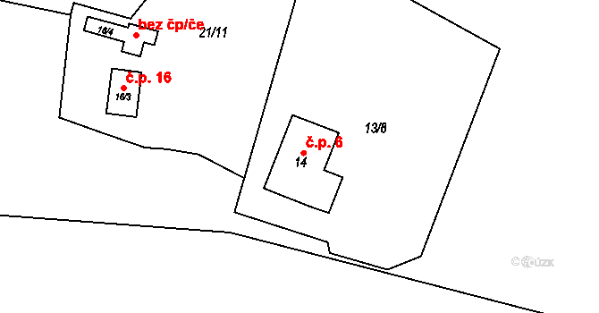 Chotíkov 6, Kynšperk nad Ohří na parcele st. 14 v KÚ Chotíkov u Kynšperka nad Ohří, Katastrální mapa
